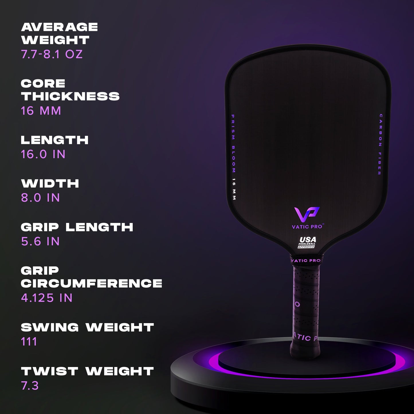 Vatic Pro PRISM (All Shapes) (14mm & 16mm) (SH & LH) (Includes Paddle Cover)