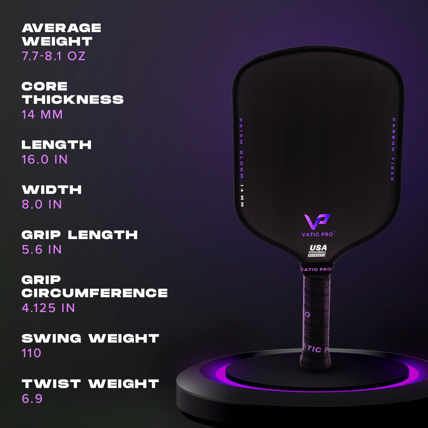 Vatic Pro PRISM (All Shapes) (14mm & 16mm) (SH & LH) (Includes Paddle Cover)