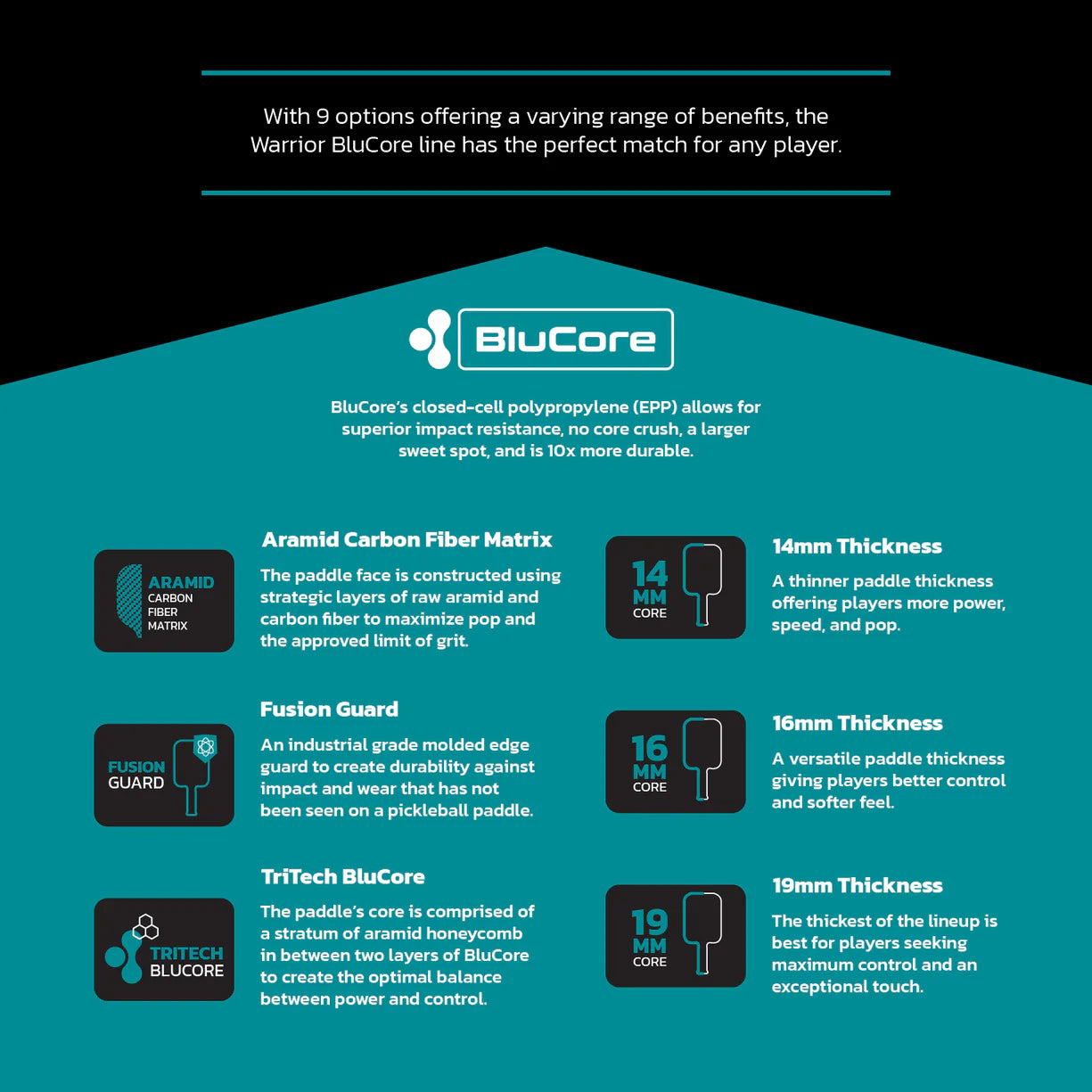 Diadem Warrior BluCore Pickleball Paddle