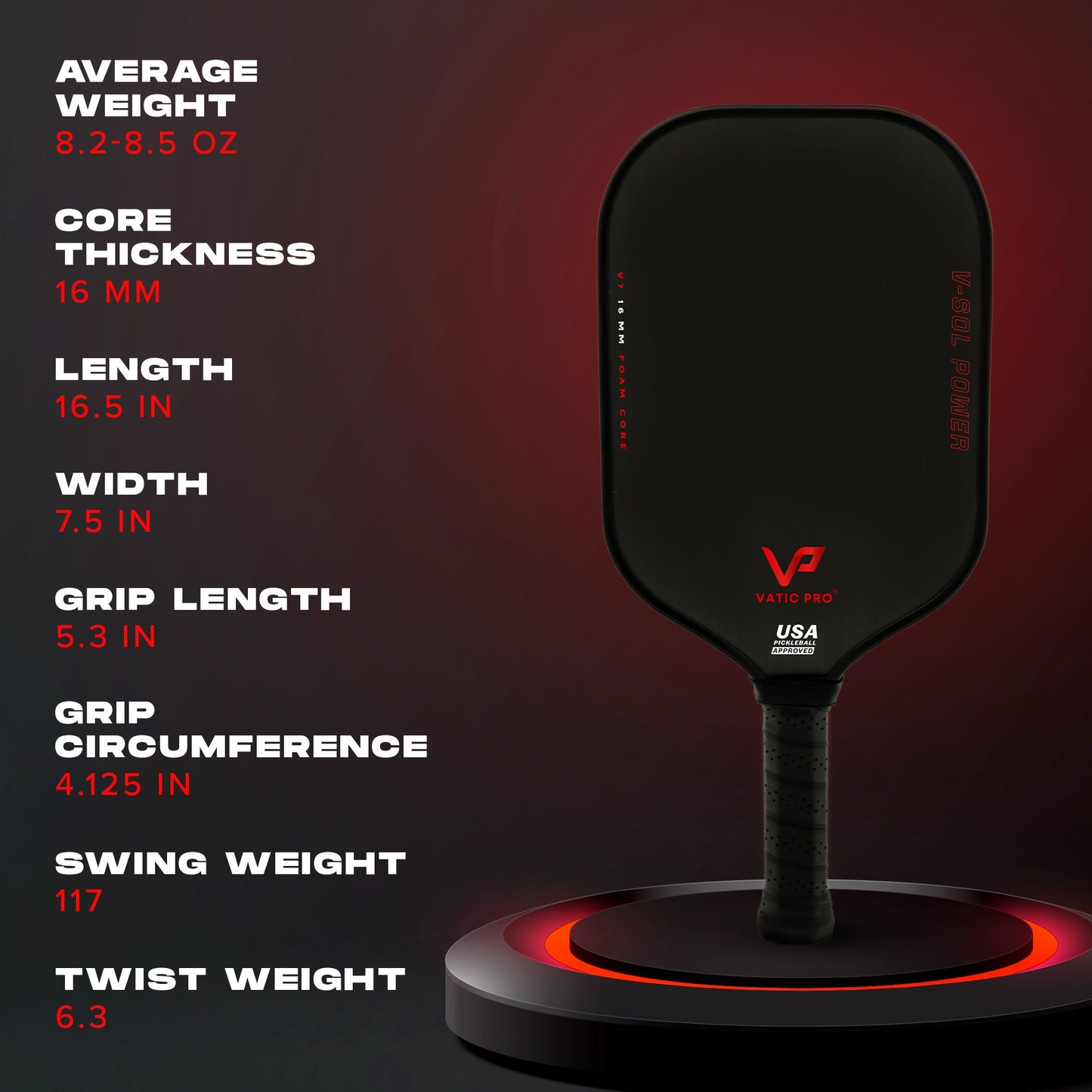 Vatic Pro V-Sol Power (All Shapes) (16mm) (Includes Paddle Cover)