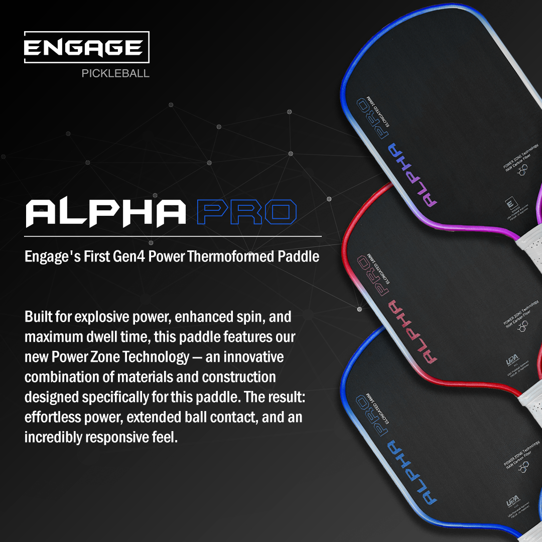 Engage NEW Alpha Pro | Thermoformed Power & Spin Pickleball Paddle
