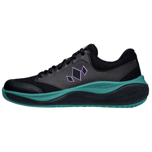 Diadem Court Flo Pickleball Shoes Black/Teal
