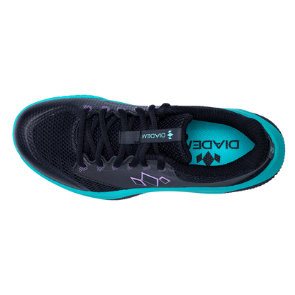 Diadem Court Flo Pickleball Shoes Black/Teal