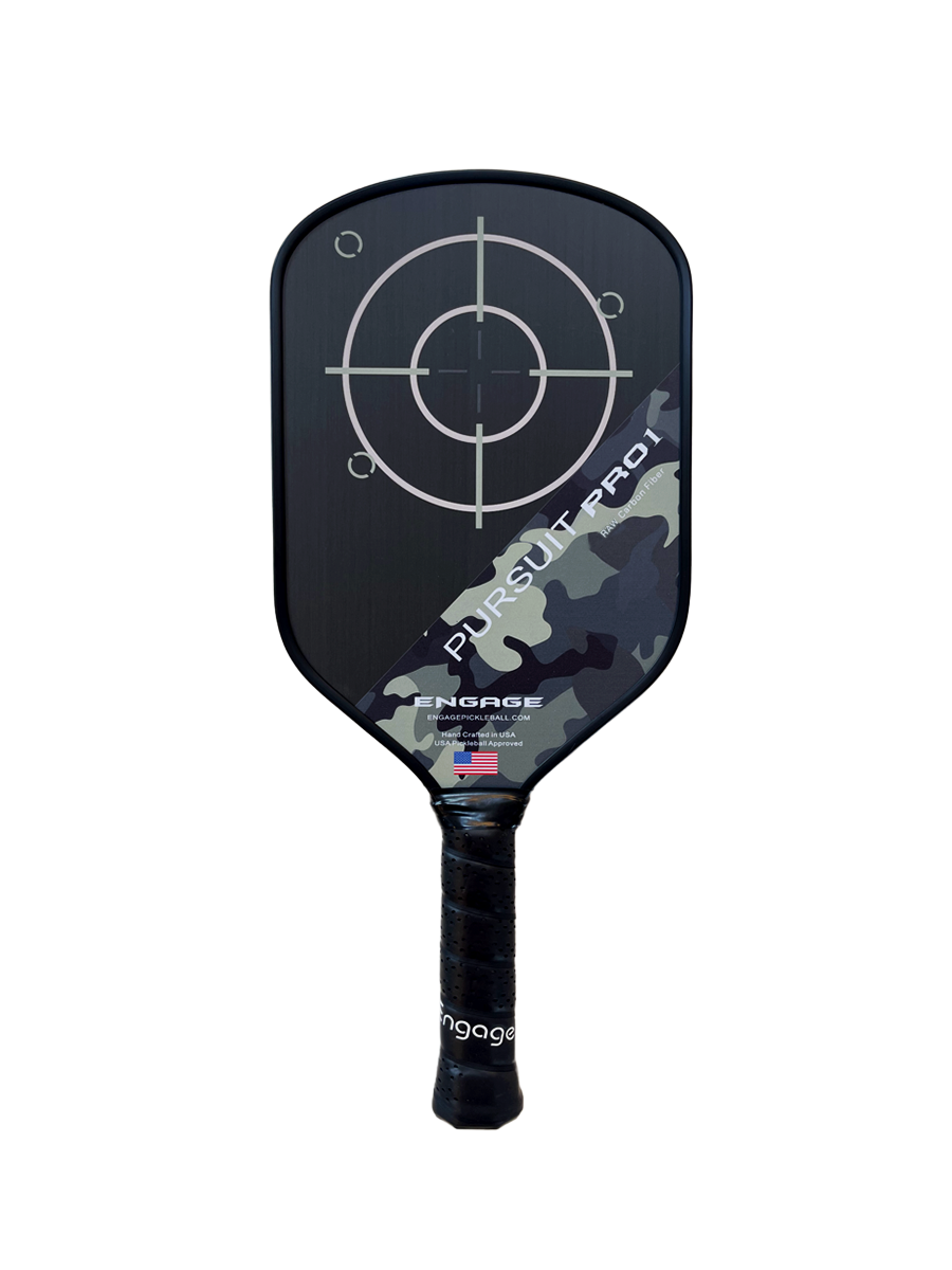 Engage Pursuit Pro1 Elongated Power Series | Raw Carbon Fiber Pickleball Paddle