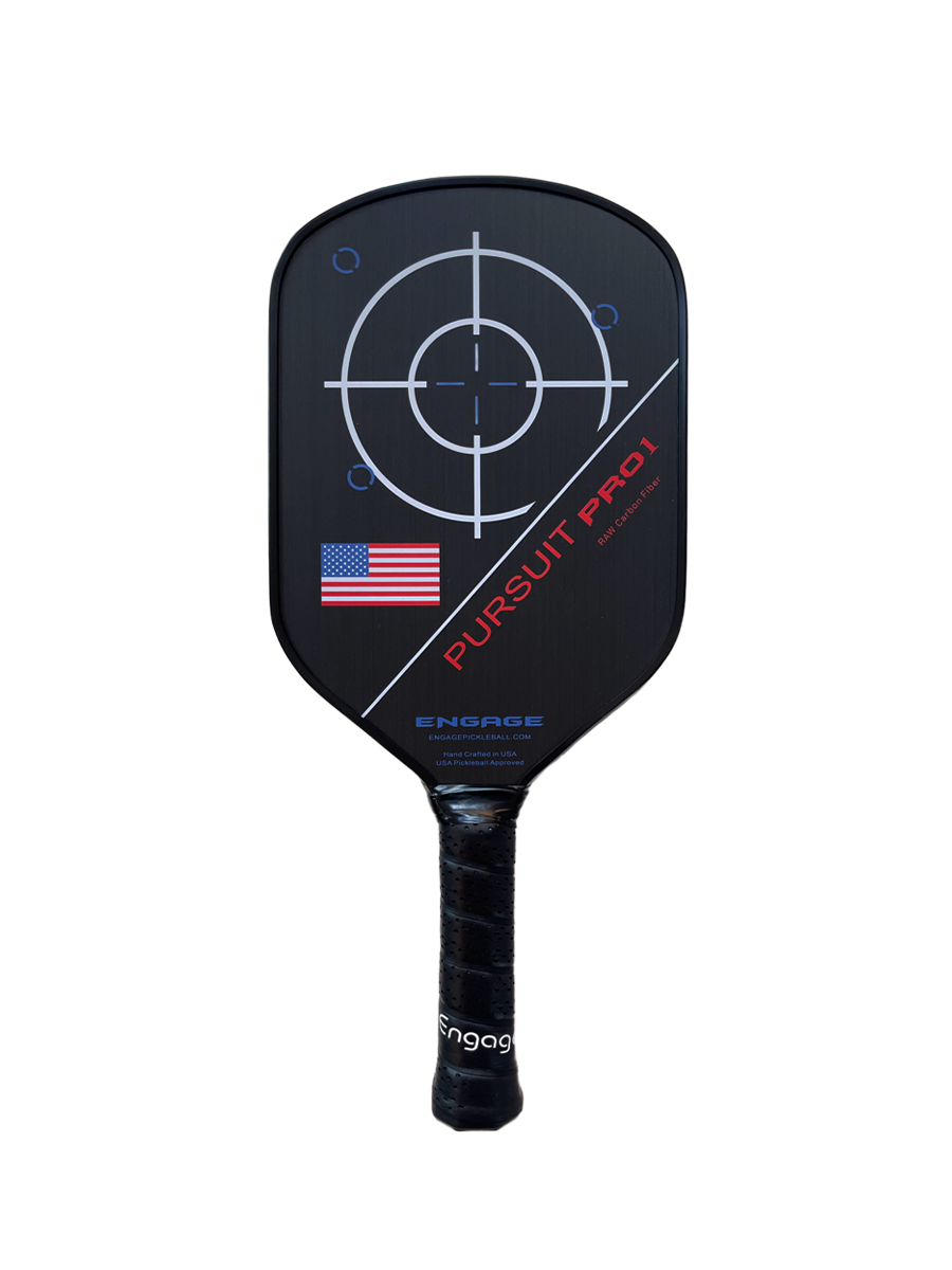 Engage Pursuit Pro1 Elongated Power Series | Raw Carbon Fiber Pickleball Paddle