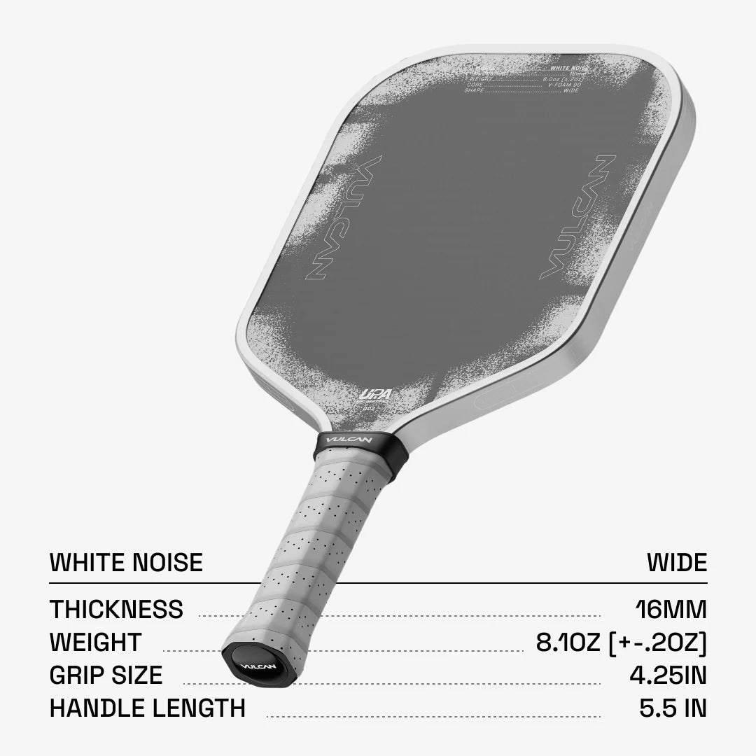 Vulcan Chapter 01 White Noise - Widebody 16mm Pickleball Paddle