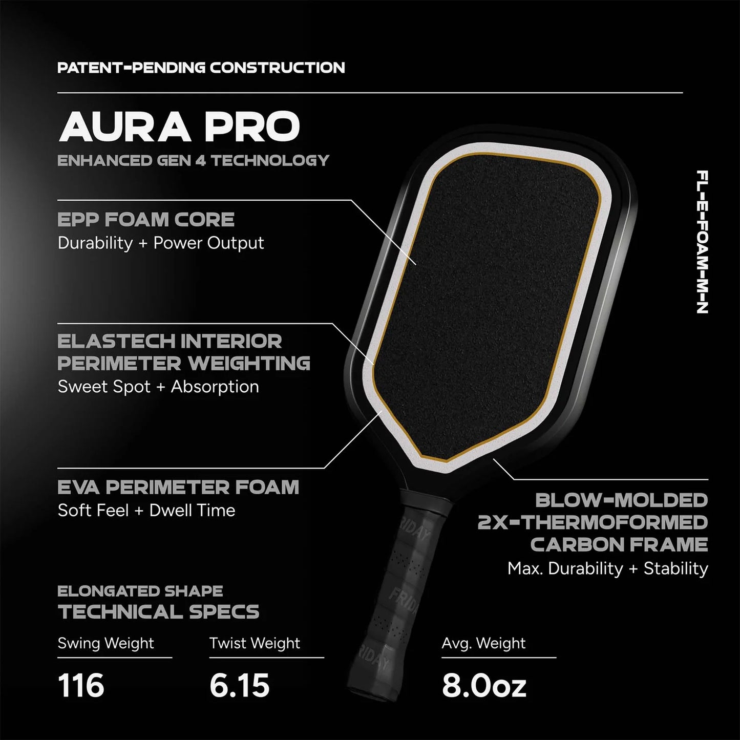 FRIDAY Aura Pro Pickleball Paddle