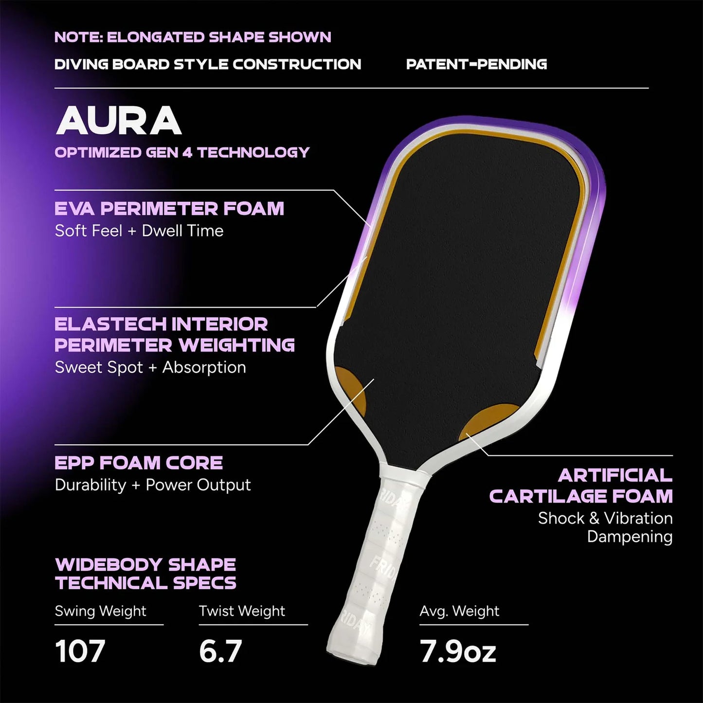 FRIDAY Aura Widebody Pickleball Paddle