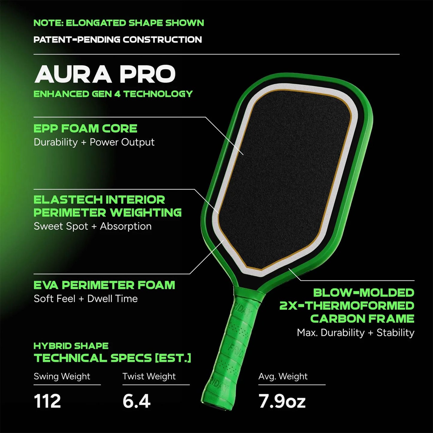 FRIDAY Aura Pro Pickleball Paddle