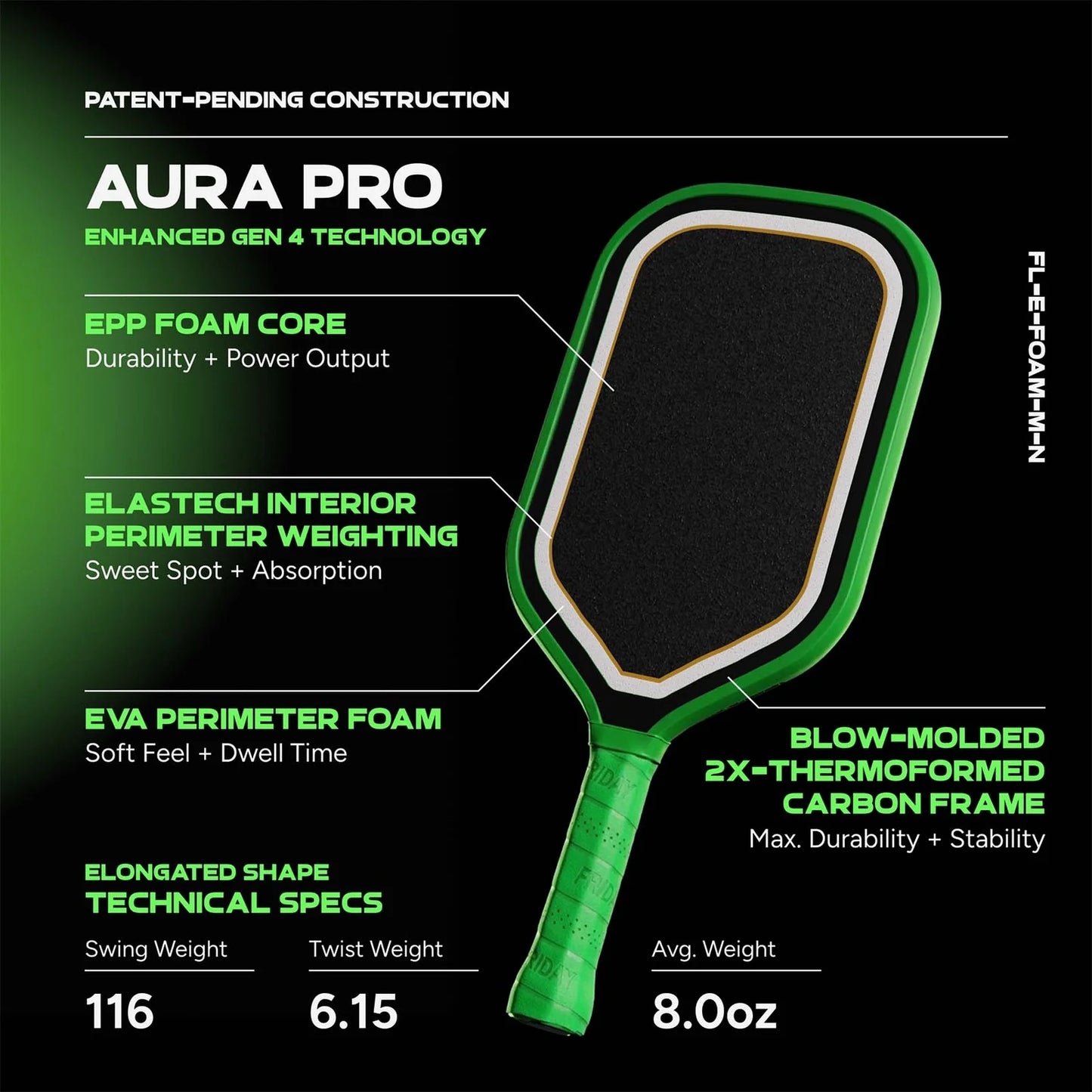 FRIDAY Aura Pro Pickleball Paddle